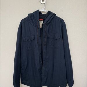 L.L. Bean Men's Dark Blue Hooded Shirt Jacket